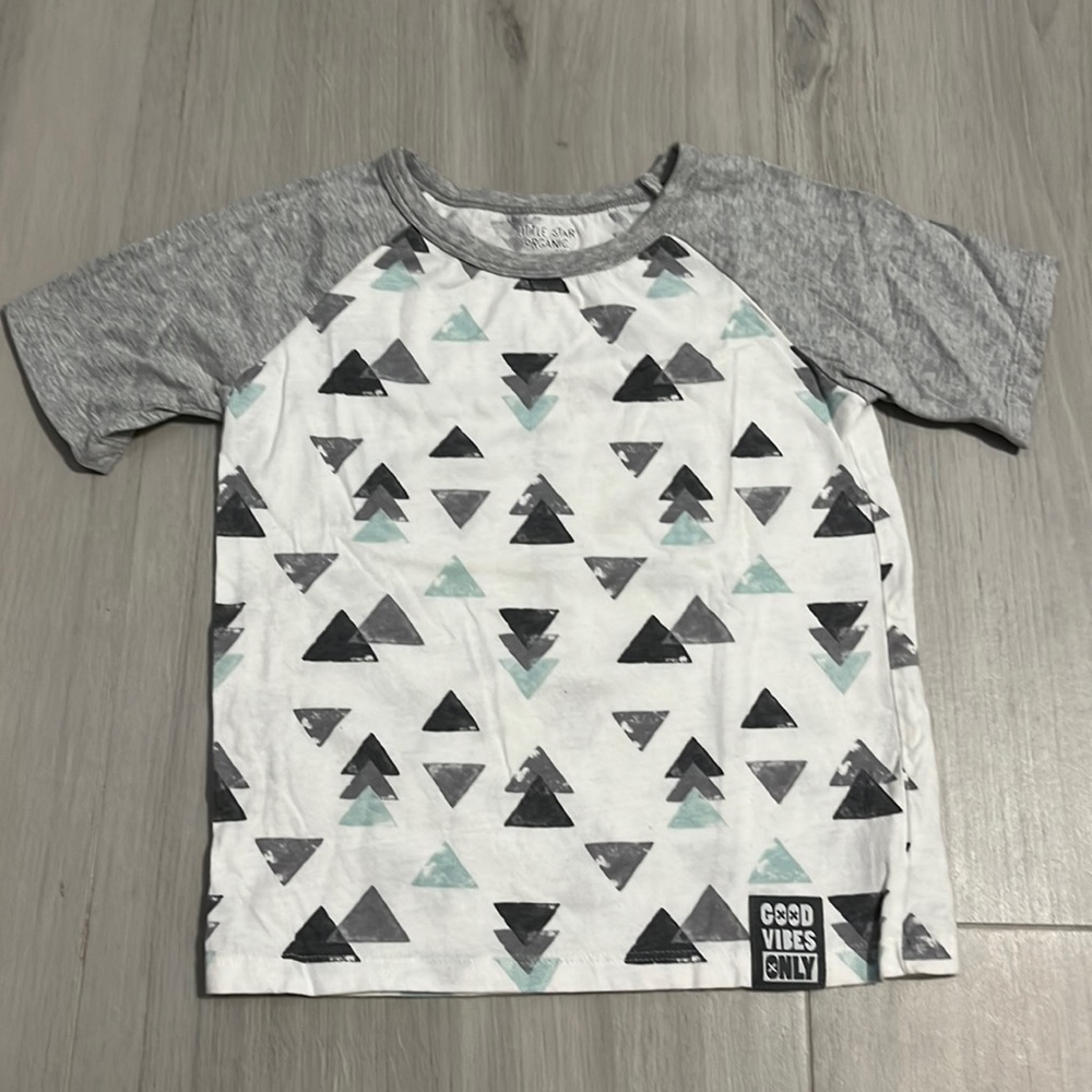 Little Star Organic Triangle Design Good Vibes Only Boy Toddler T-Shirt Size 4T